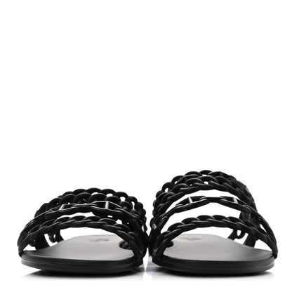 Hermes Rubber Chaine d'Ancre Nude Sandals 36 Black 2 of 8