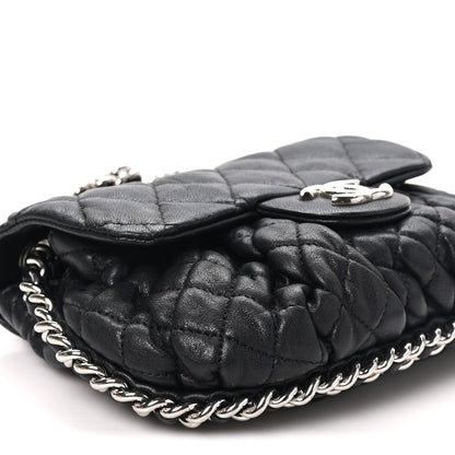 Chanel Washed Lambskin Quilted Mini Chain Around Messenger Black 9 of 10