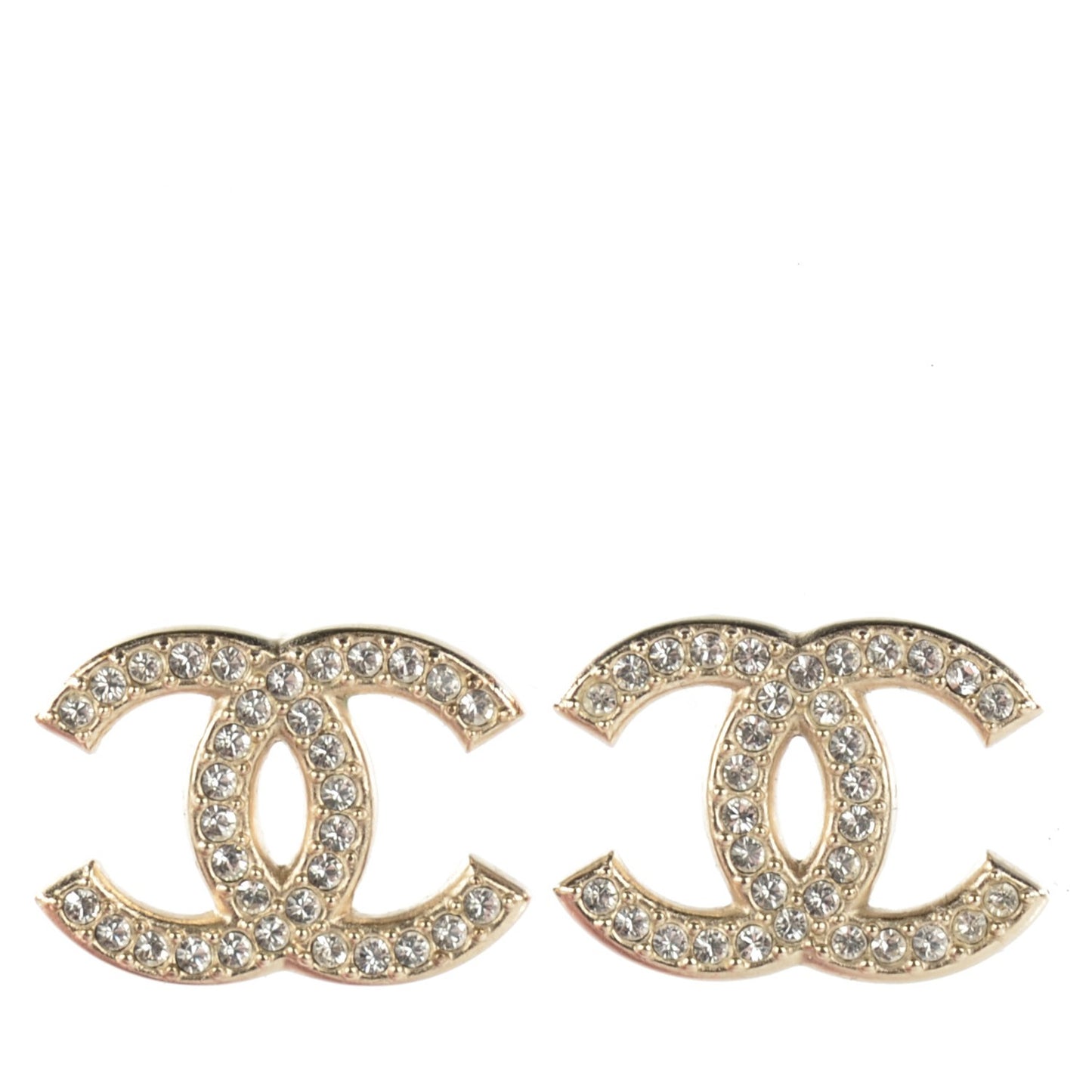 Crystal CC Earrings Gold