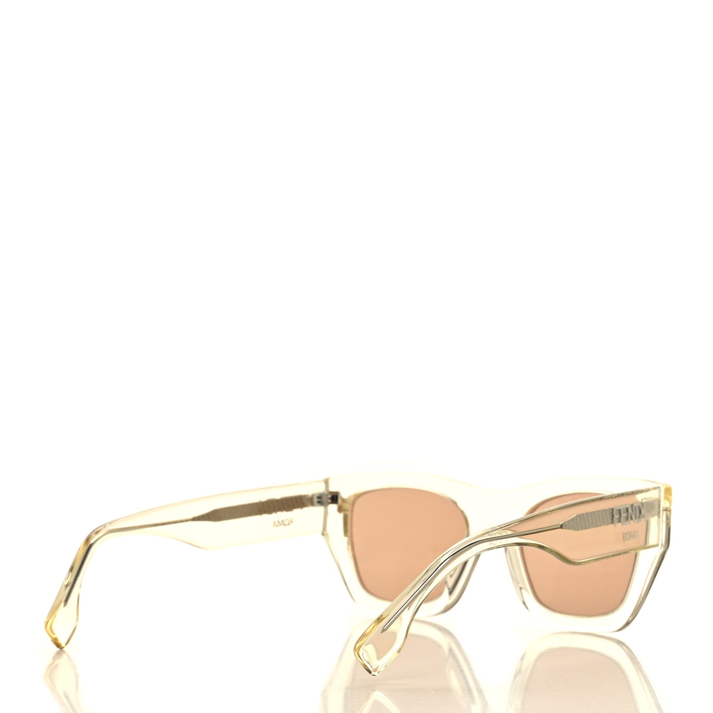 Acetate Fendi Square Sunglasses FE40100I Shiny Yellow