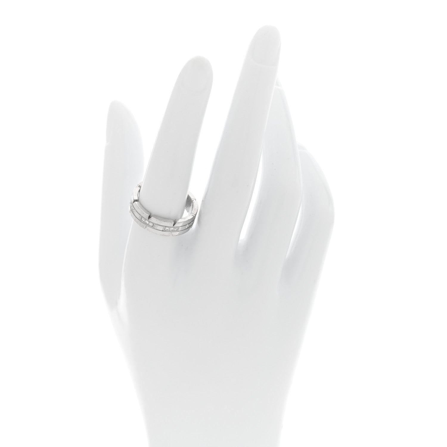 Cartier 18K White Gold Diamond Tank Francaise Band Ring 57 8 2 of 4