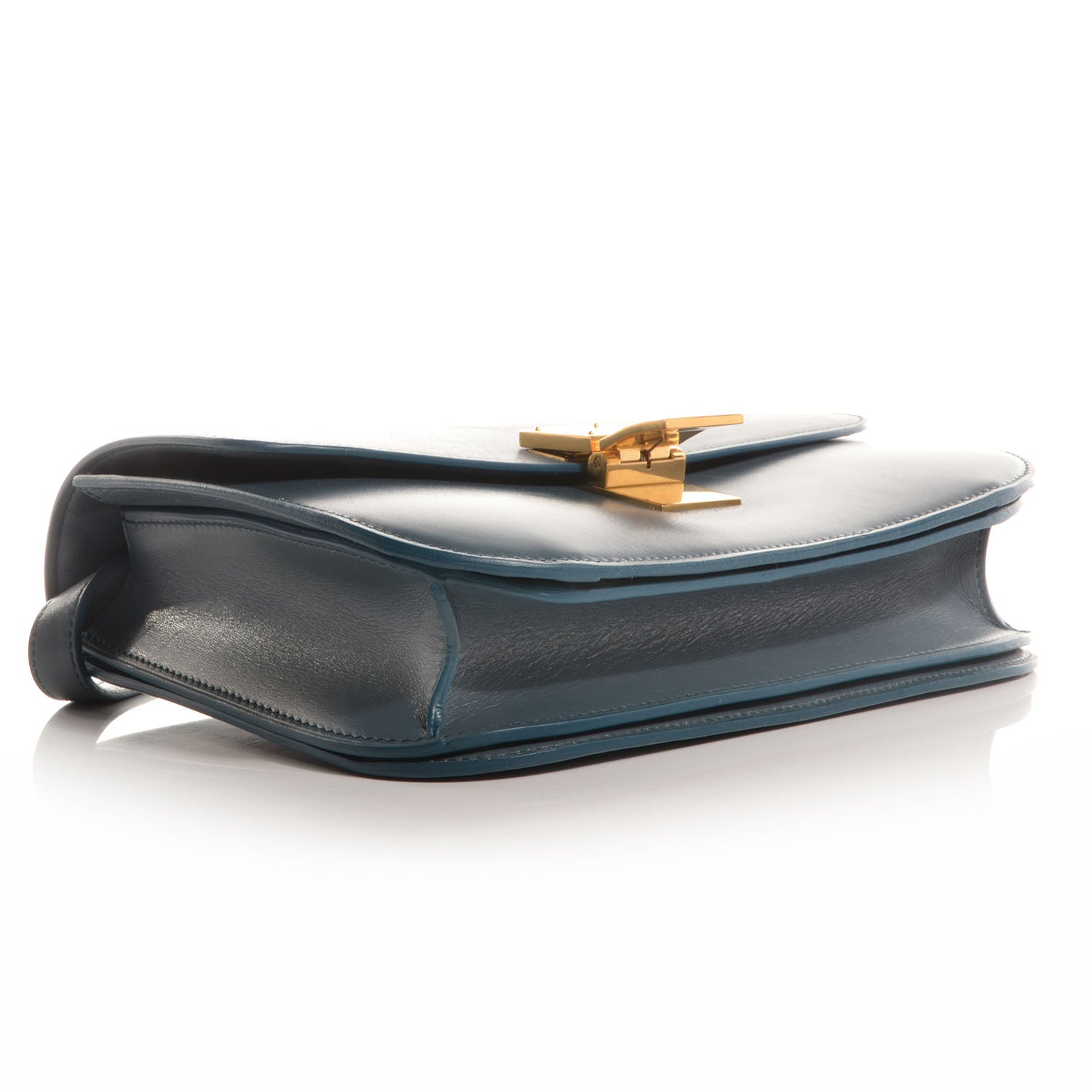 Celine Leather Medium Classic Box Flap Bag Slate Blue 3 of 8