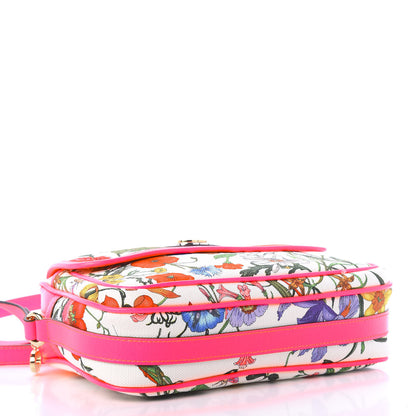 Gucci Canvas Flora Floral Shoulder Bag White Fuchsia Fluo 3 of 10