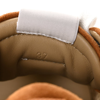Hermes Crochet Knit Suede Goatskin Jet Sneakers 37 Beige Lin Naturel 8 of 10