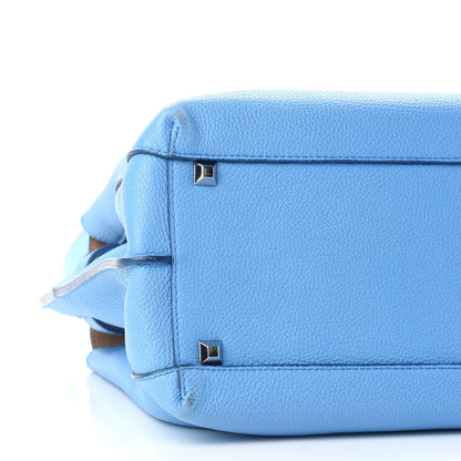 MCM Grained Calfskin Medium Milla Tote Tile Blue 6 of 8