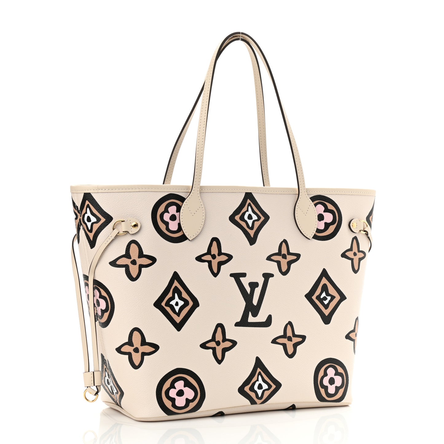 Monogram Giant Wild At Heart Neverfull MM Creme