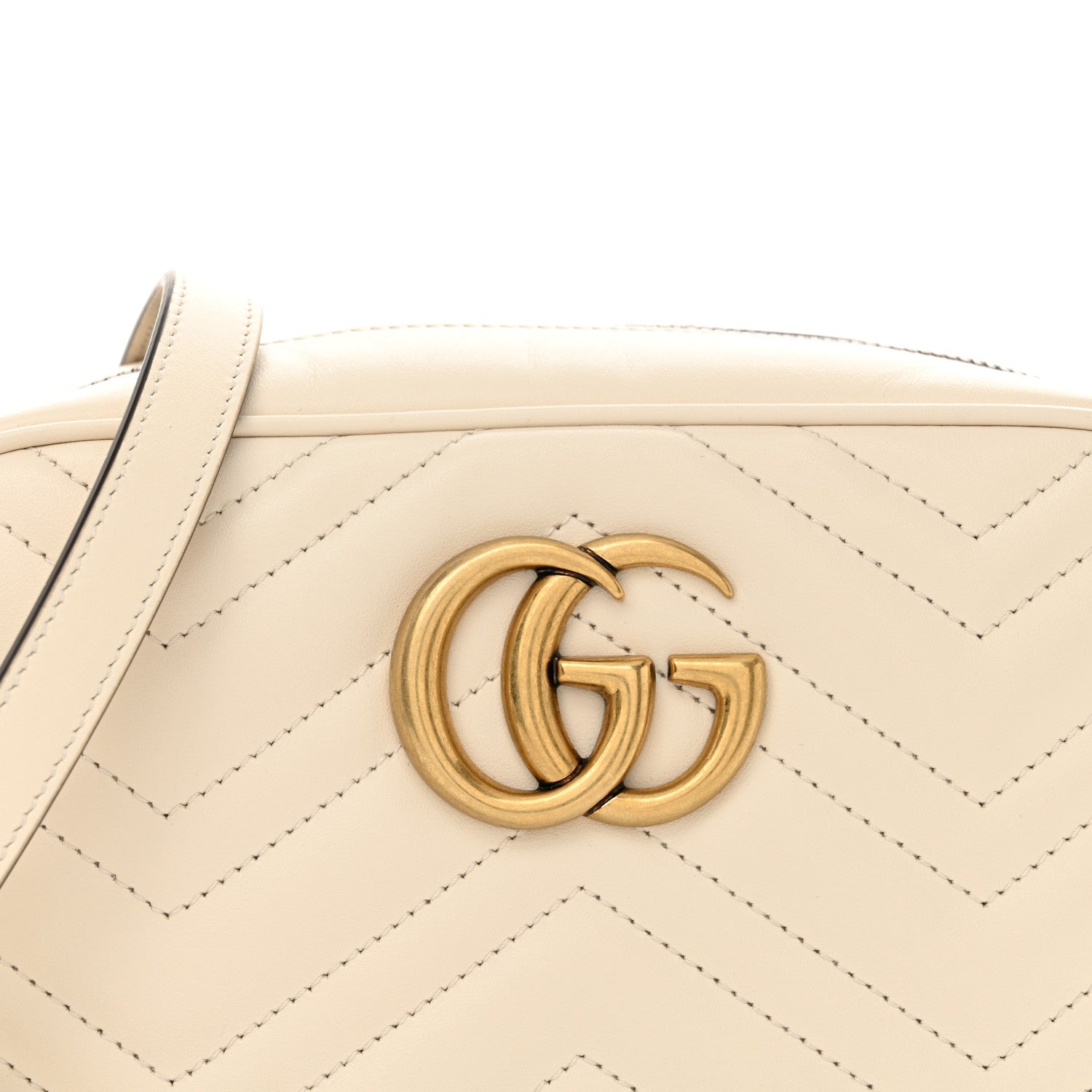 Gucci Calfskin Matelasse Small GG Marmont Chain Shoulder Bag White 8 of 13