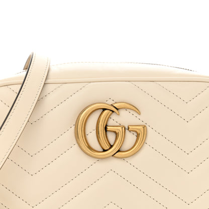 Gucci Calfskin Matelasse Small GG Marmont Chain Shoulder Bag White 8 of 13