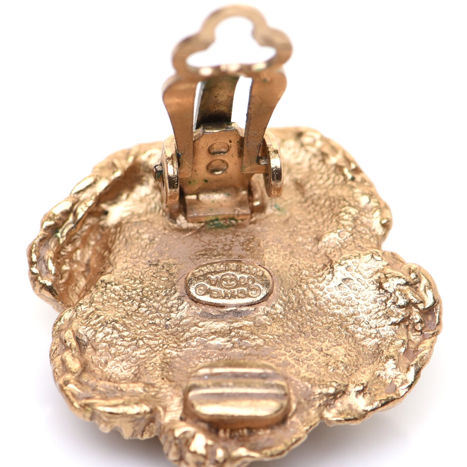 Chanel CC Flower Clip On Earrings Gold 5 of 6