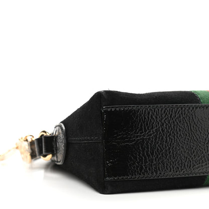 Gucci Suede Patent Web GG Small Ophidia Dome Shoulder Bag Black 9 of 10