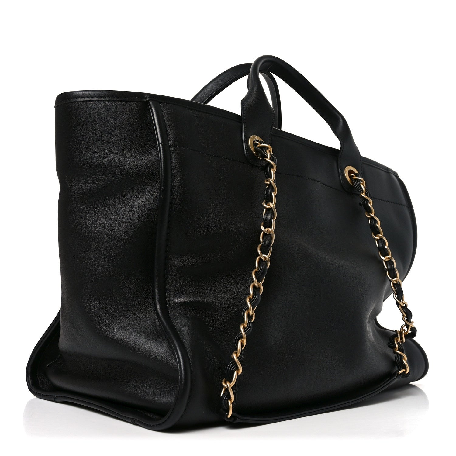 Chanel Calfskin Medium Deauville Tote Black Multicolor 3 of 10