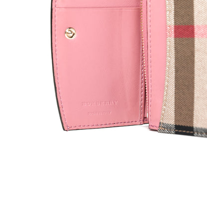 Burberry Grainy Calfskin House Check Wellington Wallet Pink 7 of 10