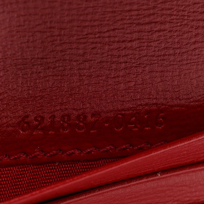 Gucci GG Supreme Monogram Azalea Calfskin Horsebit 1955 Card Case Wallet Beige Ebony New Cherry Red 7 of 7