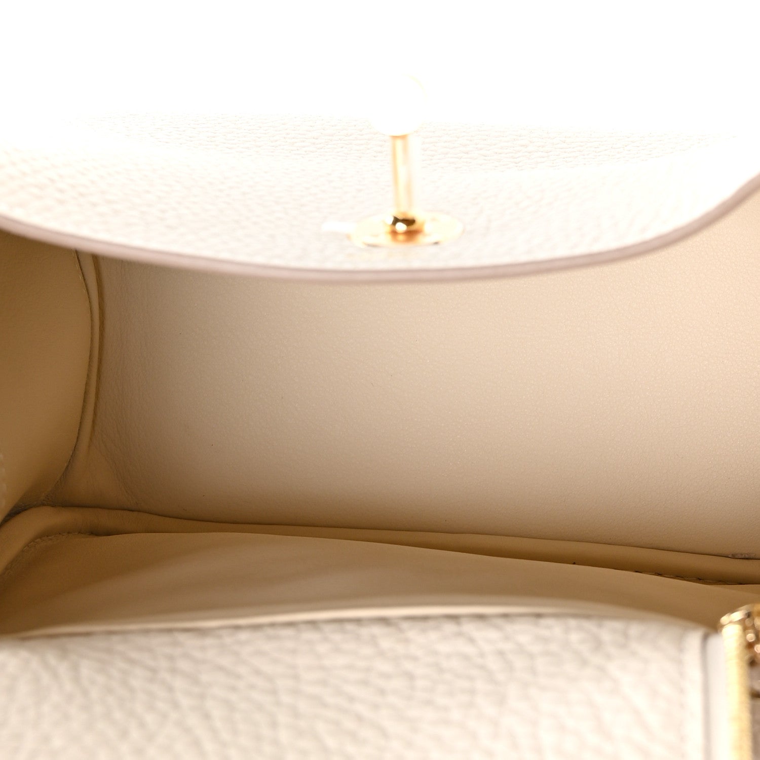 Hermes Taurillon Clemence Mini Lindy 20 Craie 5 of 11