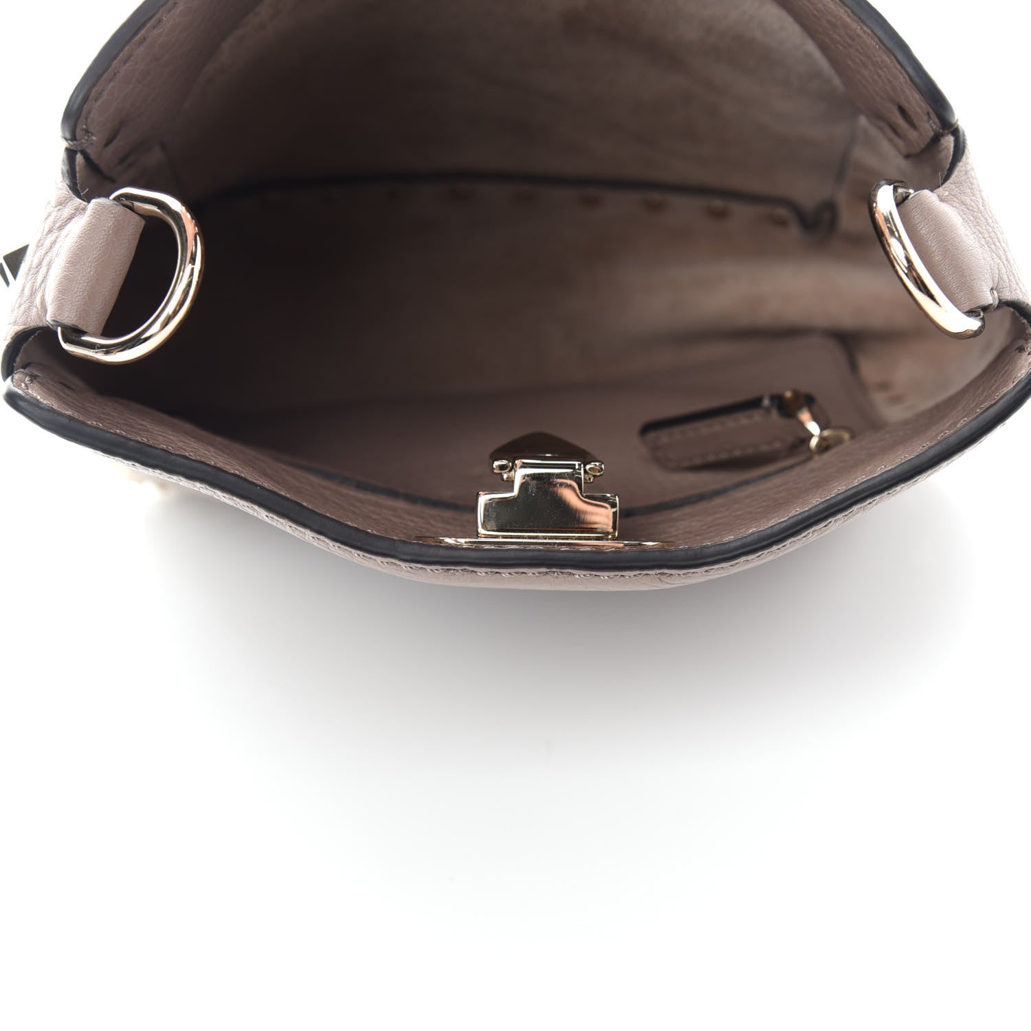 Valentino Garavani Pebbled Calfskin Mini Rockstud Flip-Lock Messenger Bag Poudre 5 of 9
