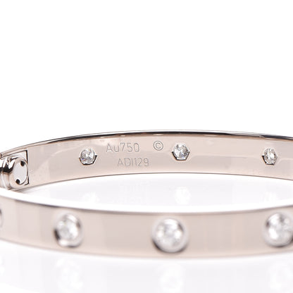 Cartier 18K White Gold 10 Diamond LOVE Bracelet 16 6 of 7
