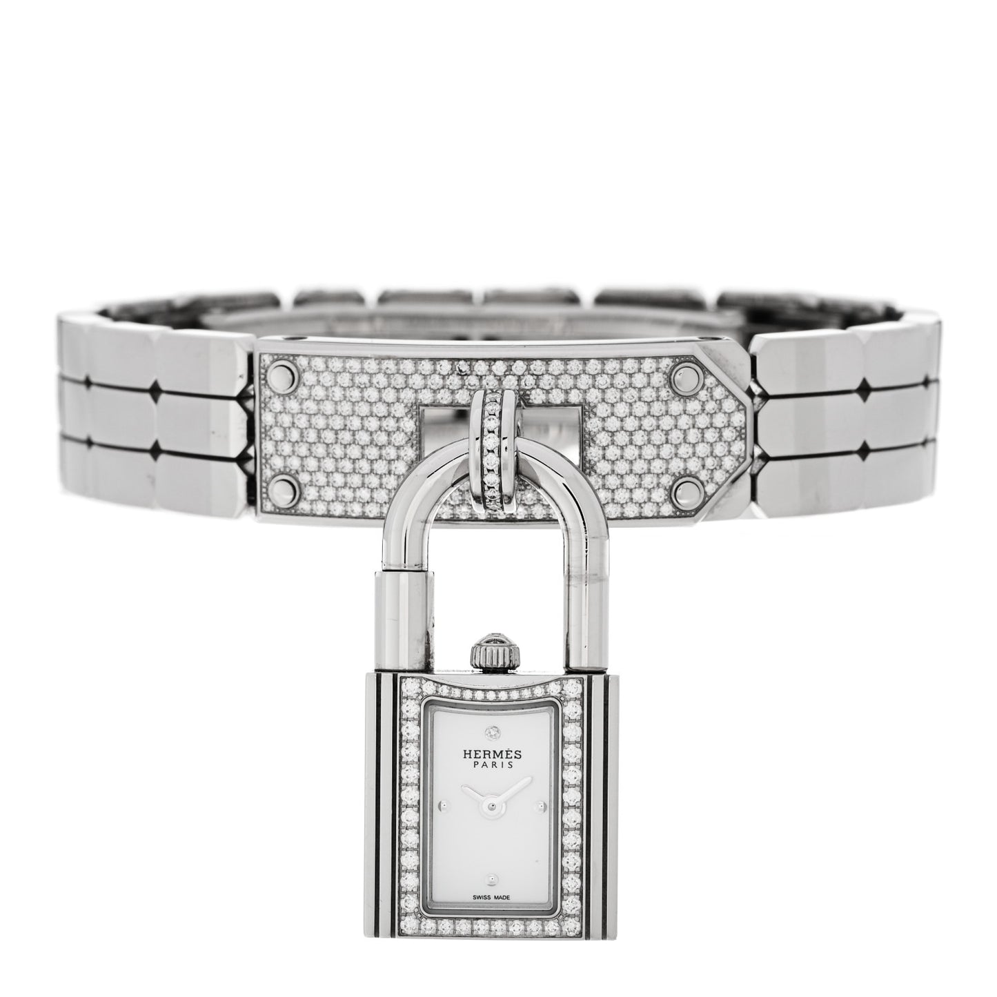 Stainless Steel Diamond Pave 16mm Kelly Quartz Watch