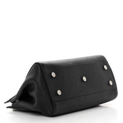 Saint Laurent Grained Calfskin Small Cabas Rive Gauche Black 4 of 17