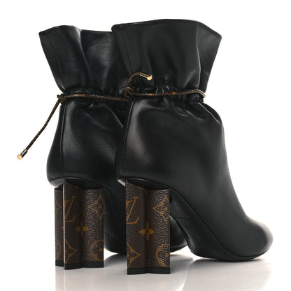 Louis Vuitton Calfskin Monogram Drawstring Ankle Boots 38.5 Black 4 of 9