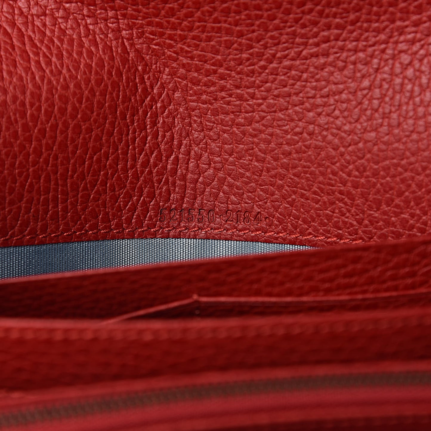 Calfskin Garden Dionysus Chain Wallet Hibiscus Red