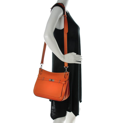 Hermes Taurillon Clemence Jypsiere 28 Orange 3 of 10