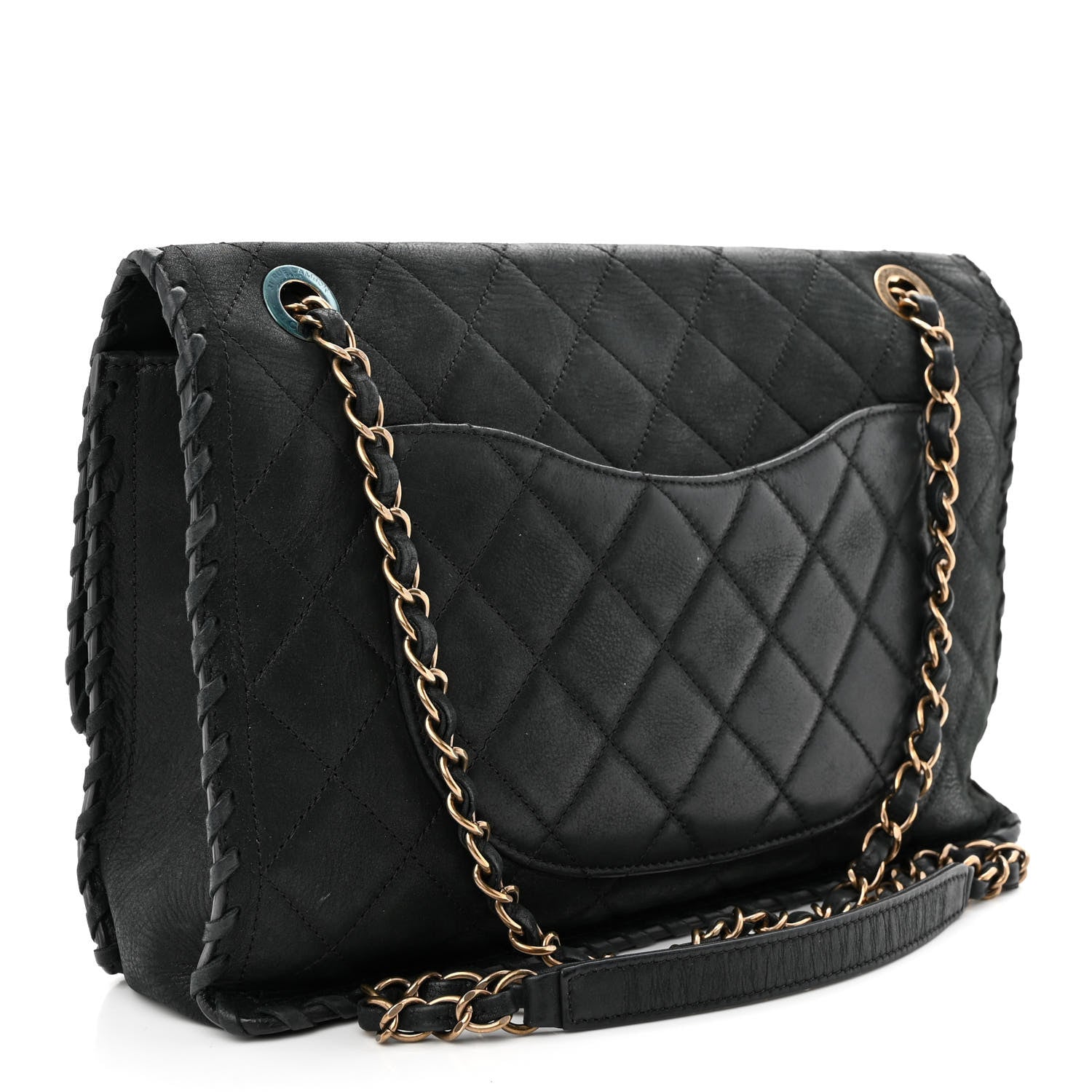 Chanel Suede Calfskin Jumbo Happy Stitch Flap Black 3 of 11
