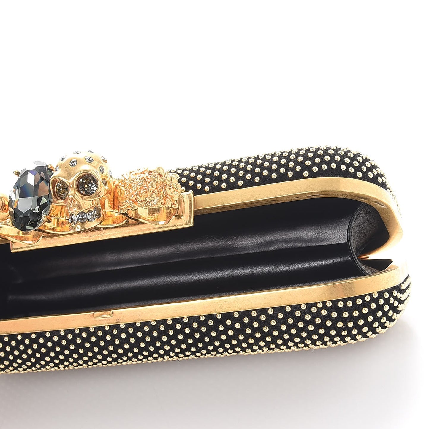 Studded Knucklebox Clutch Black