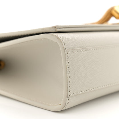 Saint Laurent Grain De Poudre Calfskin Medium Classic Monogram Kate Tassel Satchel Crema Soft 9 of 15
