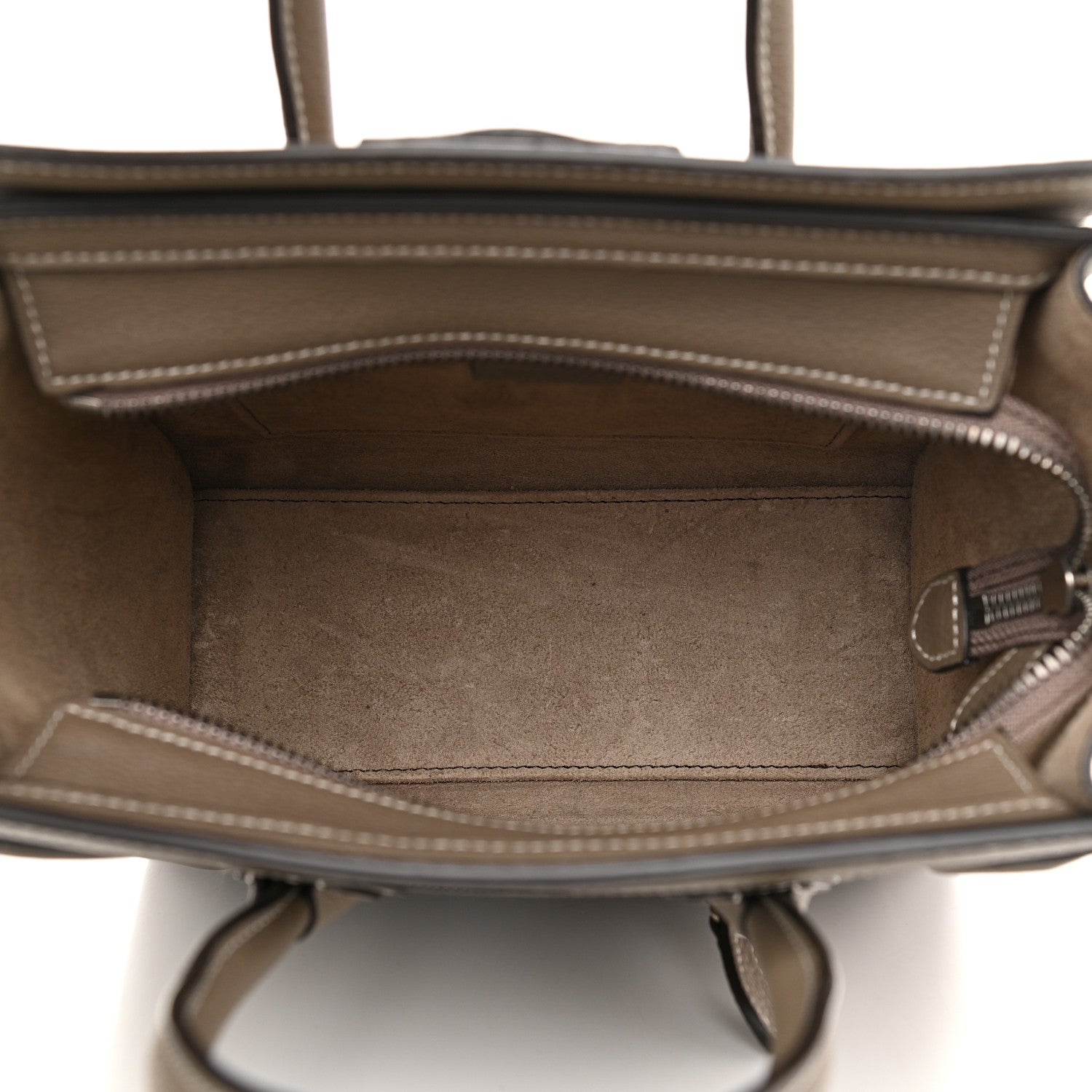 Celine Drummed Calfskin Nano Luggage Souris 5 of 10