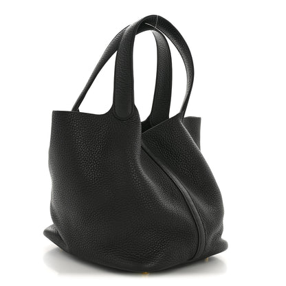 Hermes Taurillon Clemence Picotin Lock 22 MM Black 3 of 11