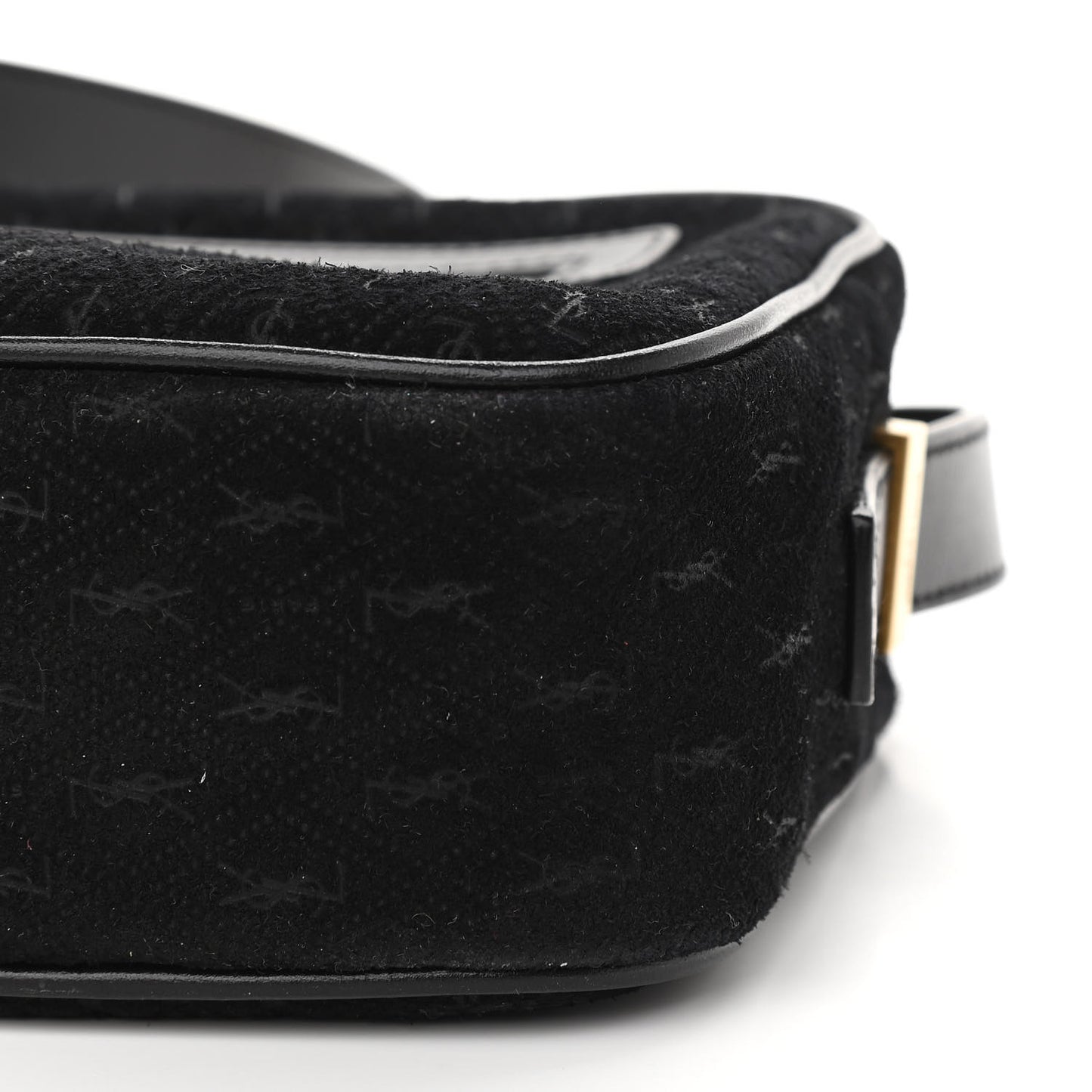 Suede Monogram All Over Camera Bag Black