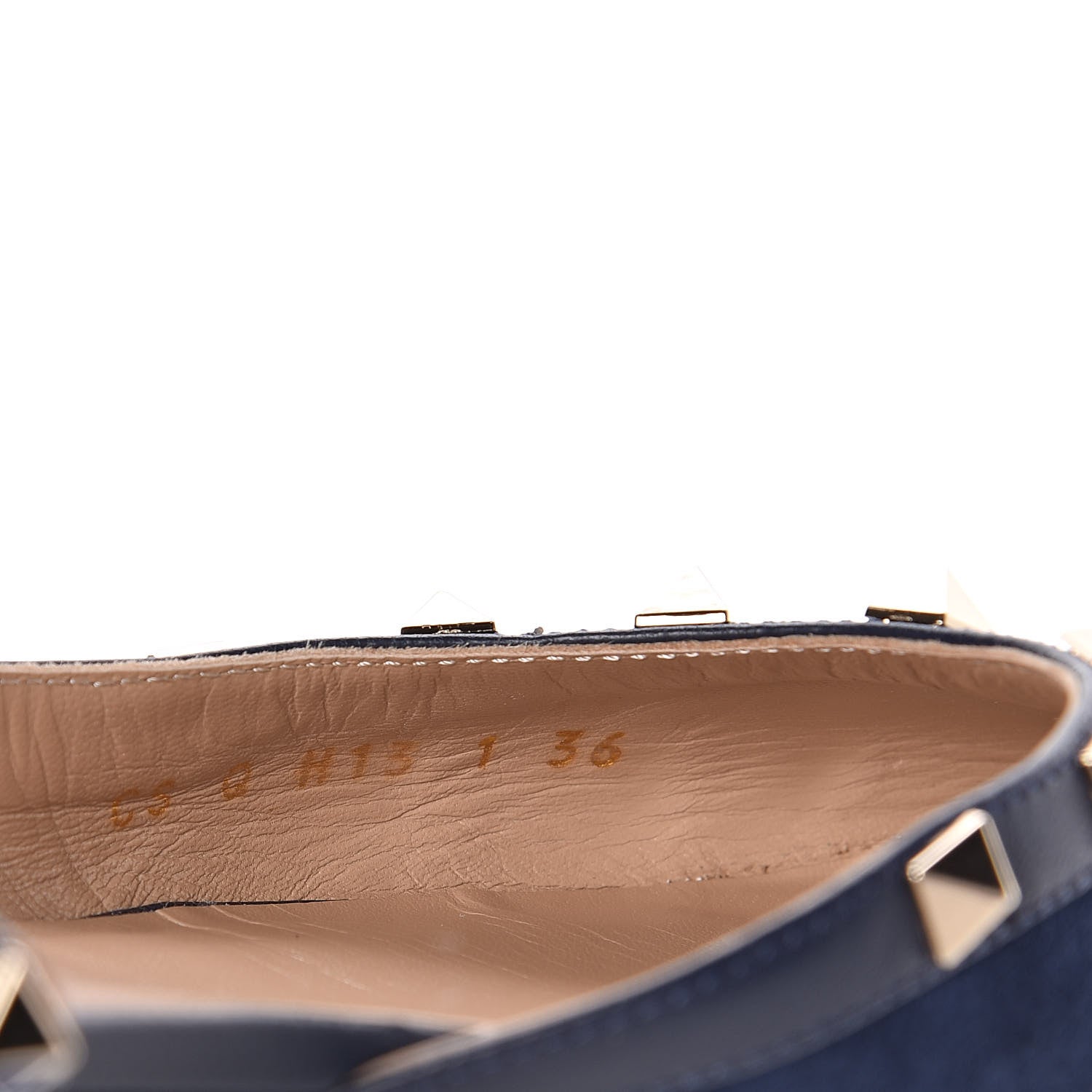 Valentino Garavani Suede Nappa Rockstud Slingback Flats 36 Marine 9 of 9