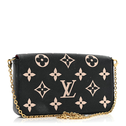 Louis Vuitton Empreinte Monogram Giant Felicie Pochette Black Beige 3 of 16