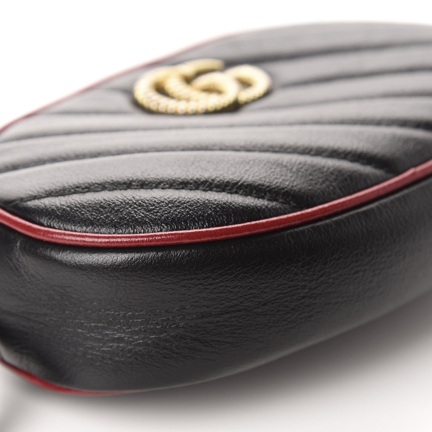 Azalea Calfskin Matelasse Diagonal Torchon GG Marmont Belt Bag 75 30 Black Romantic Cerise