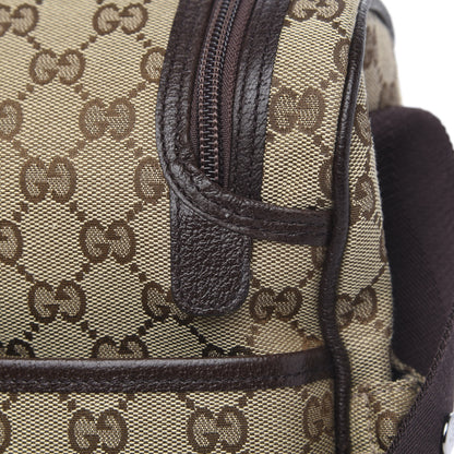 Gucci Monogram Natural Pigskin Large Diaper Bag Beige Ebony Cocoa Dark Chocolate 10 of 10
