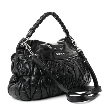 Miu Miu Nappa Matelasse Coffer Hobo Black 3 of 10