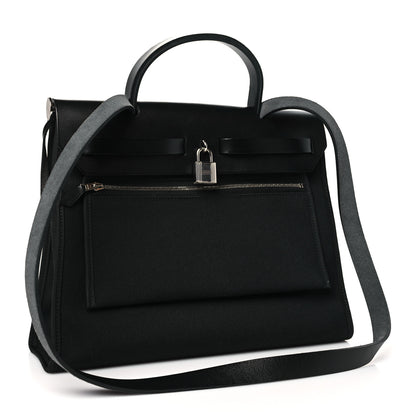 Hermes Military Toile Vache Hunter Herbag Zip PM 31 Black 4 of 11