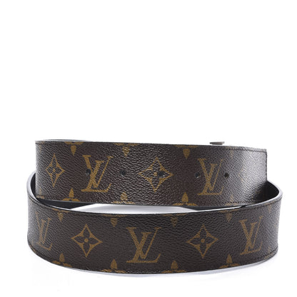 Louis Vuitton Calfskin Monogram 40mm LV Initiales Reversible Belt 85 34 Black 3 of 5