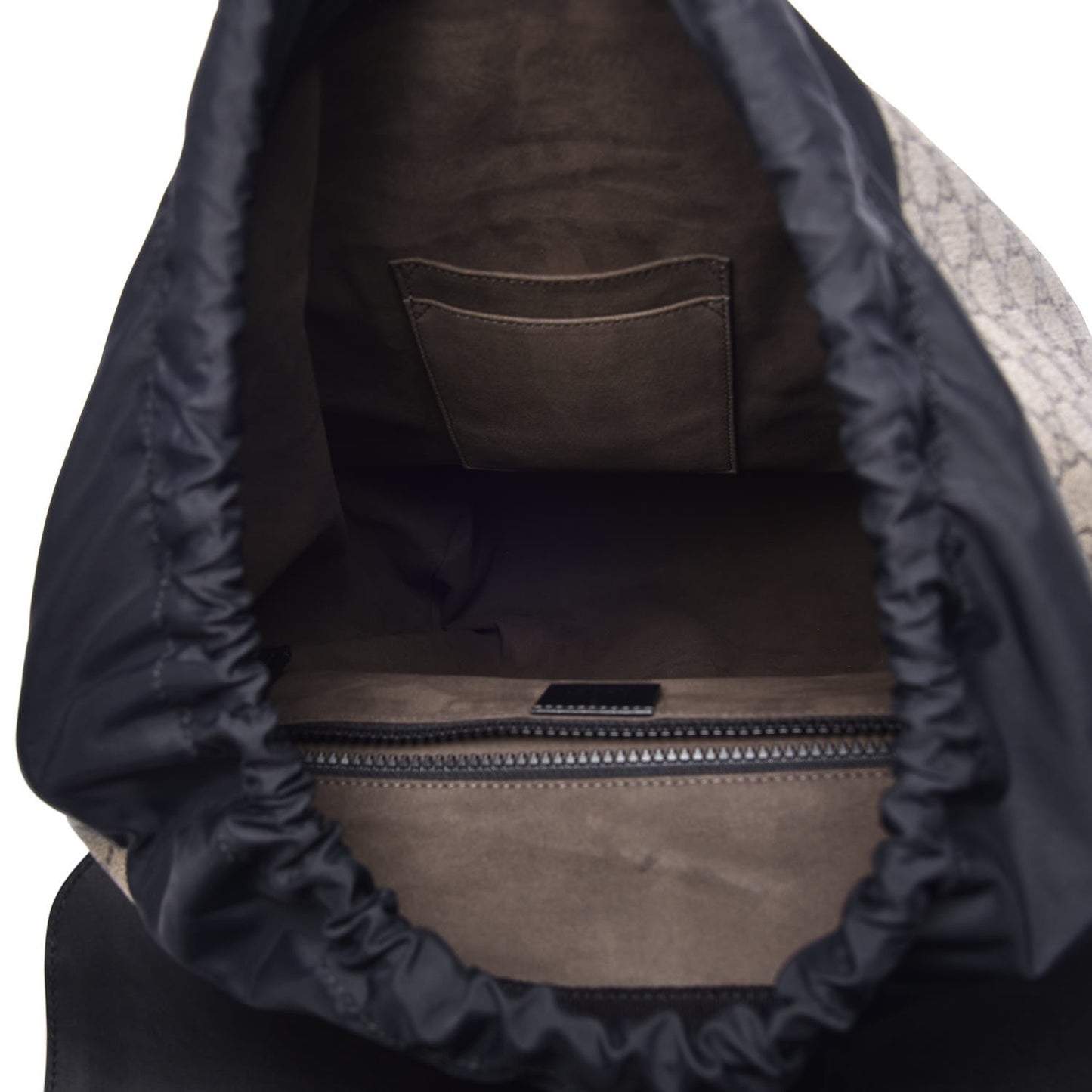 GG Supreme Monogram Single Buckle Backpack Beige Black