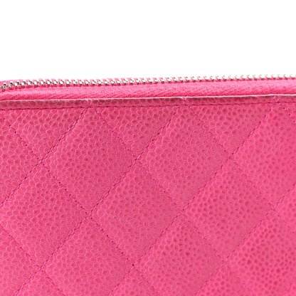 Chanel Iridescent Caviar Quilted Large Zip Around Organizer Wallet Pink 9 of 9