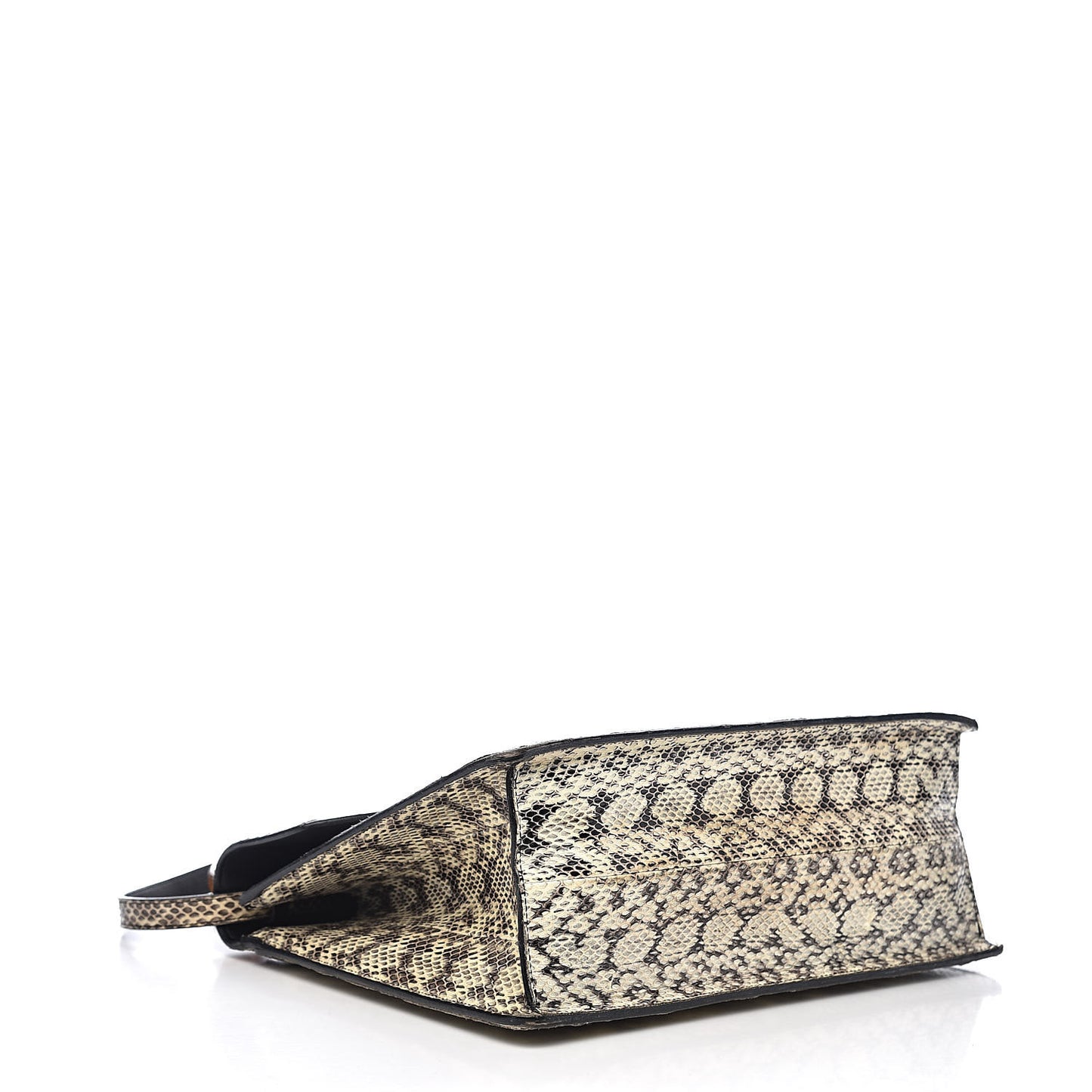 Snakeskin Small Lilith Top Handle Bag Beige