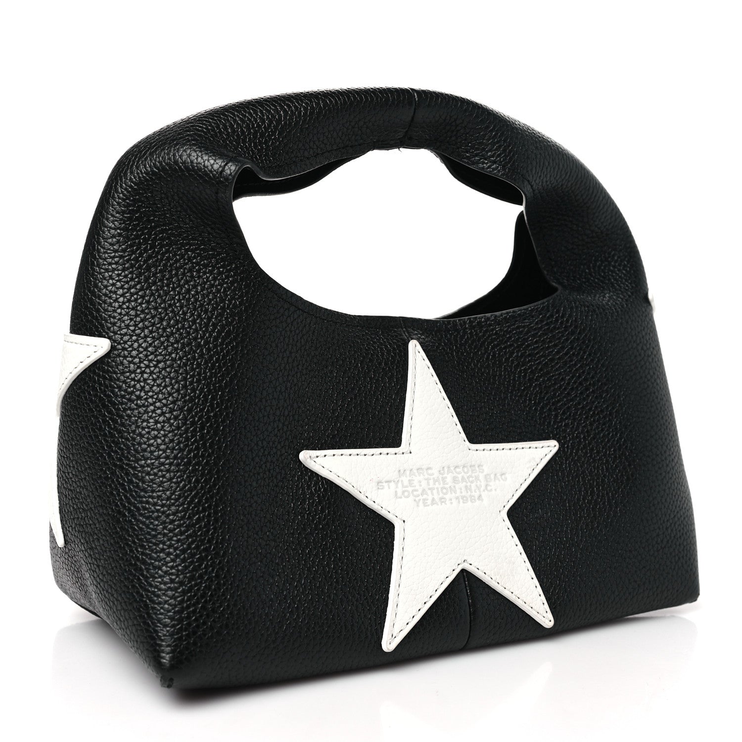 Marc Jacobs Grained Calfskin Star Mini The Sack Bag Black 4 of 12