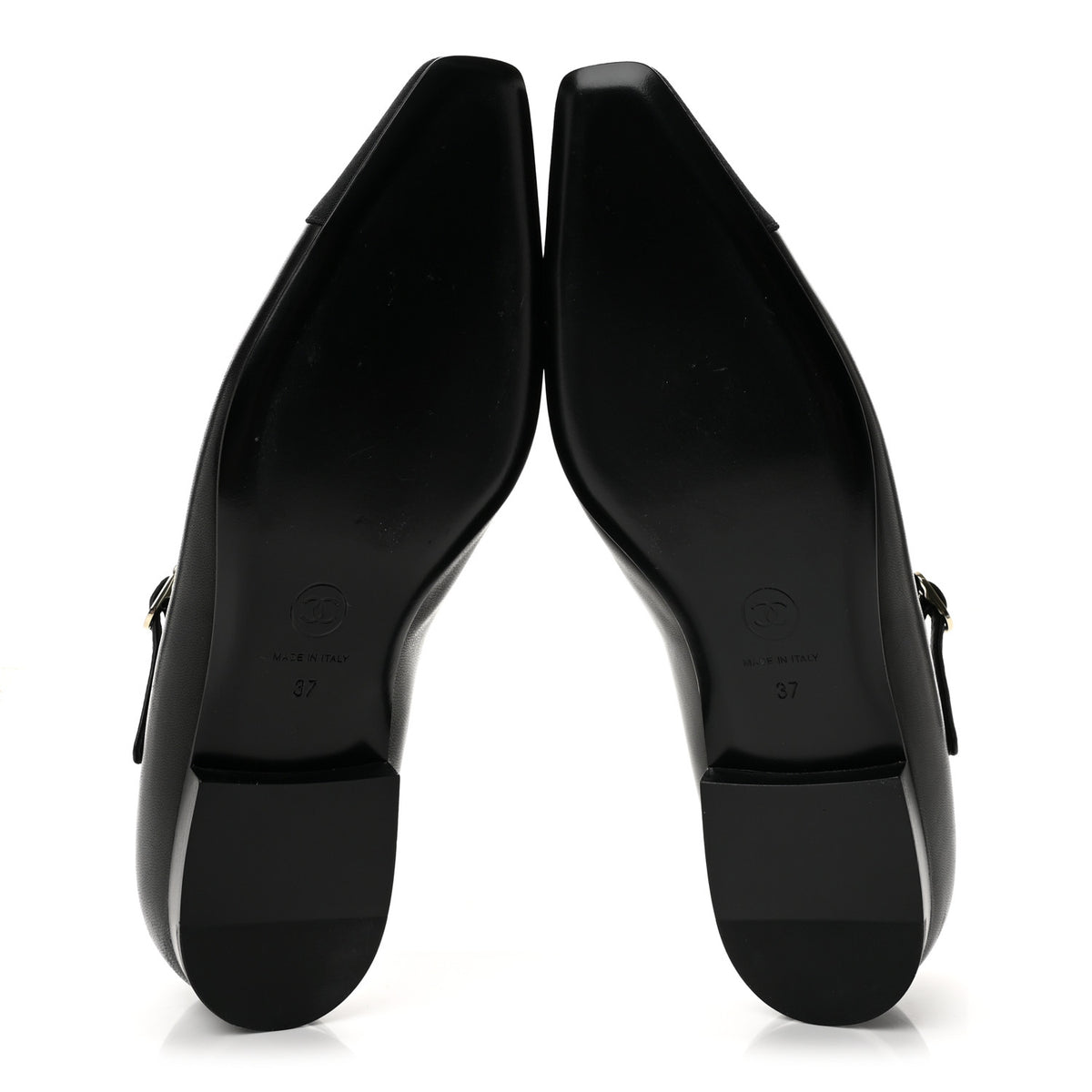 Chanel Lambskin Grosgrain Cap Toe CC Mary Jane Flats 37 Black 6 of 10