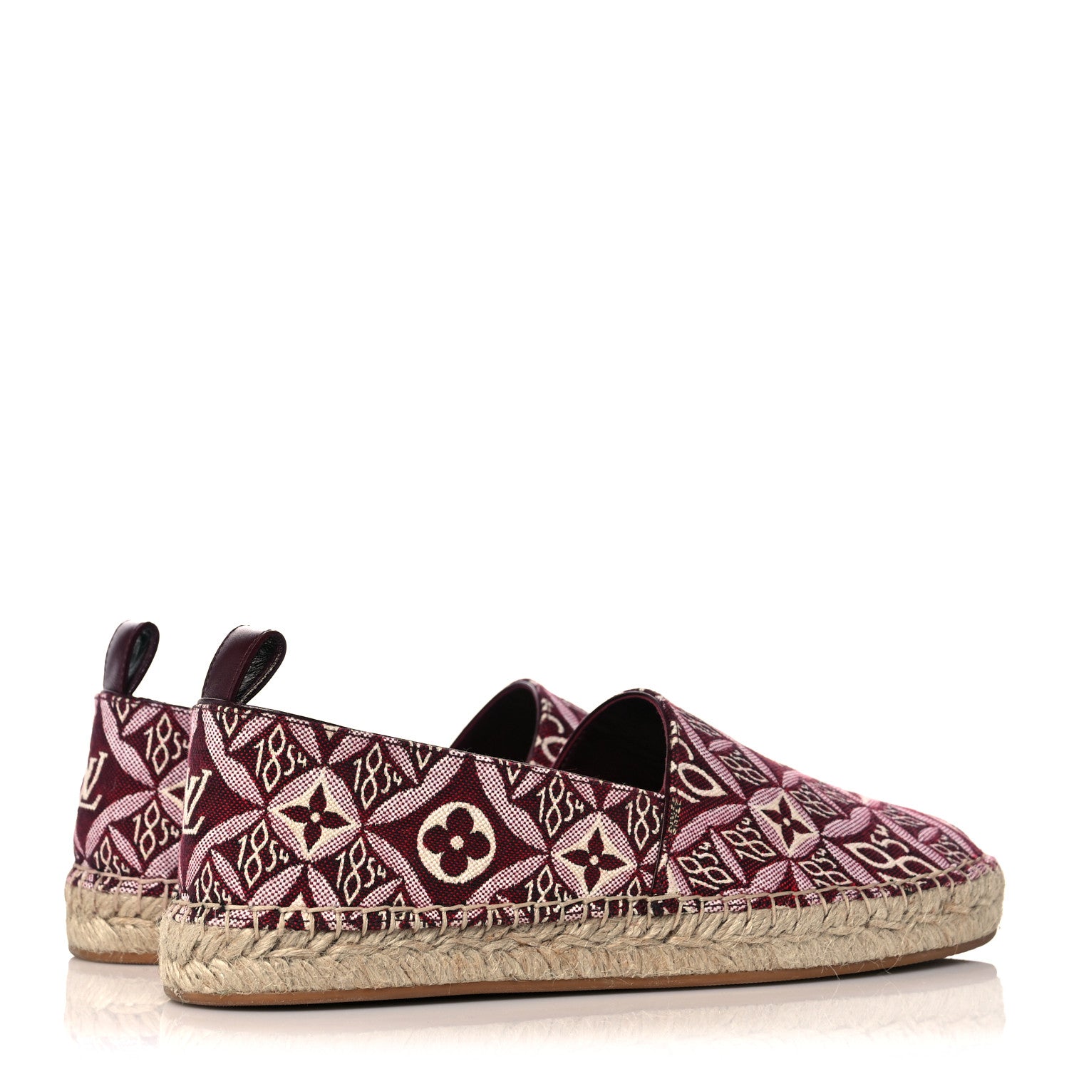 Louis Vuitton Jacquard Since 1854 Starboard Espadrille Flats 38 Bordeaux 4 of 9
