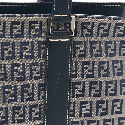 Fendi Zucchino Shoulder Bag Navy Blue 10 of 10
