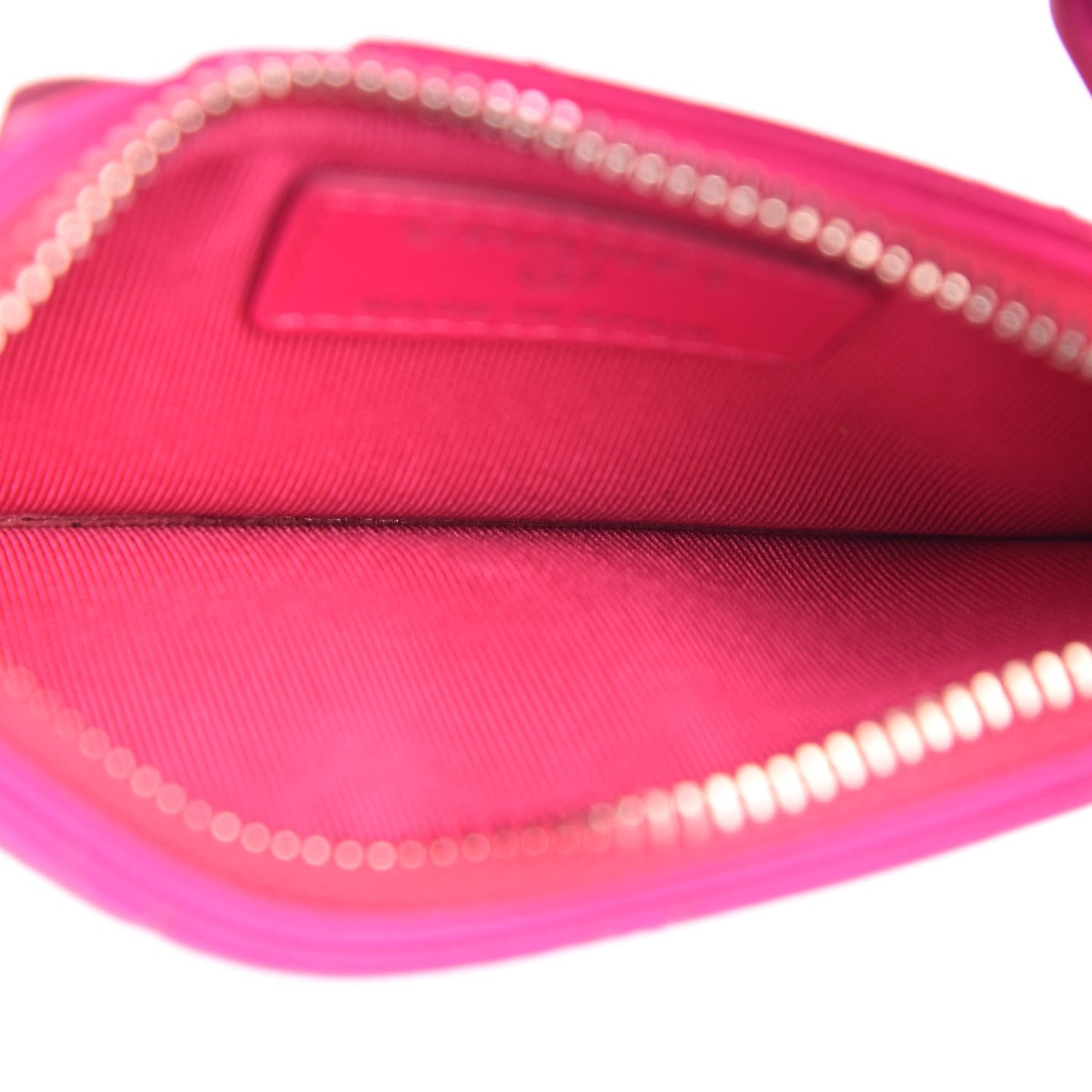 Goatskin Quilted Reissue Flap Zip Card Holder Pink