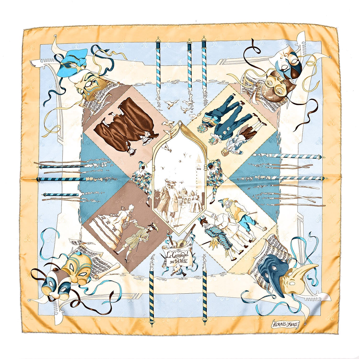 Hermes Silk Le Carnaval de Venise Scarf 90 1 of 7