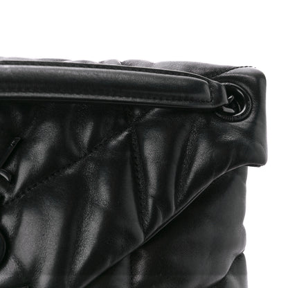 Saint Laurent Lambskin Quilted Monogram Monochrome Small Loulou Puffer Chain Satchel Black 13 of 15