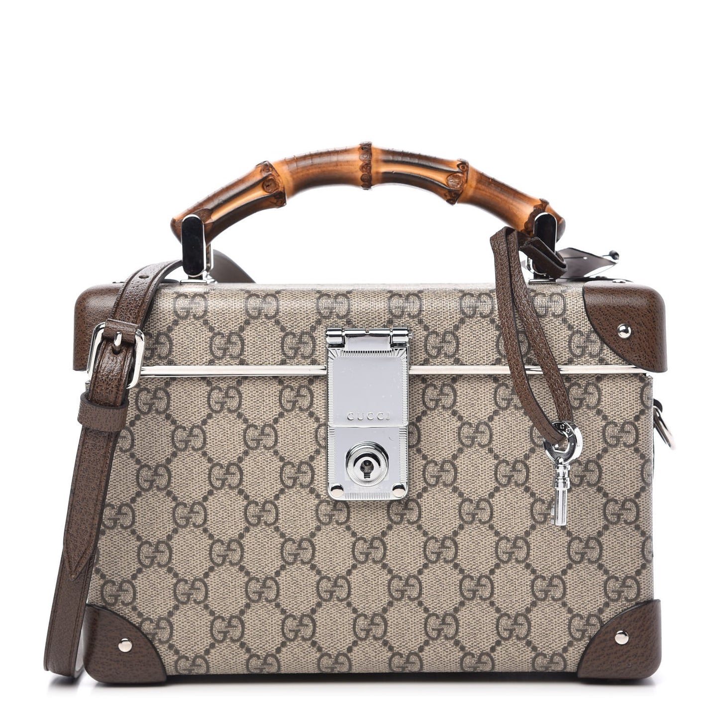 GG Supreme Monogram Globe-Trotter Beauty Case Brown