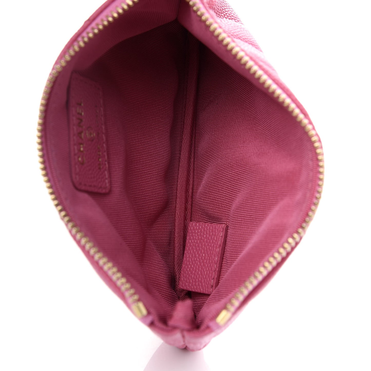 Caviar Quilted Small Cosmetic Case Pink